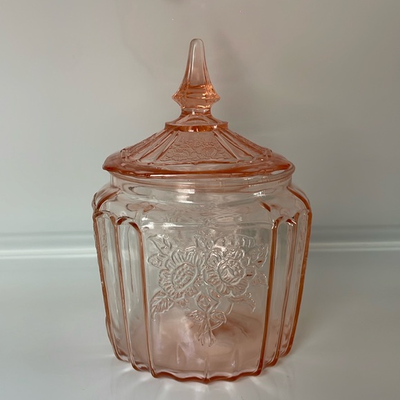 Other - •| pink depression era glass jar